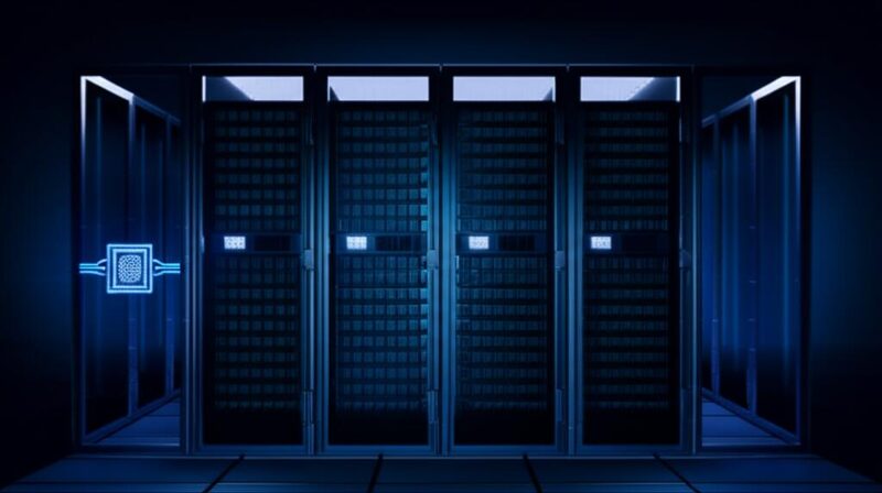 Air-gapped AI infrastructure with physical security barriers