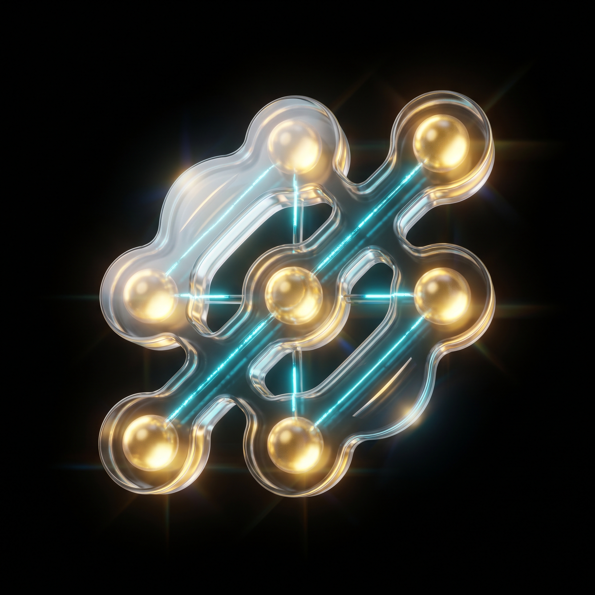 Luxury Glassmorphic Plaque Emblem with Golden-Cyan Lights representing Incorporation